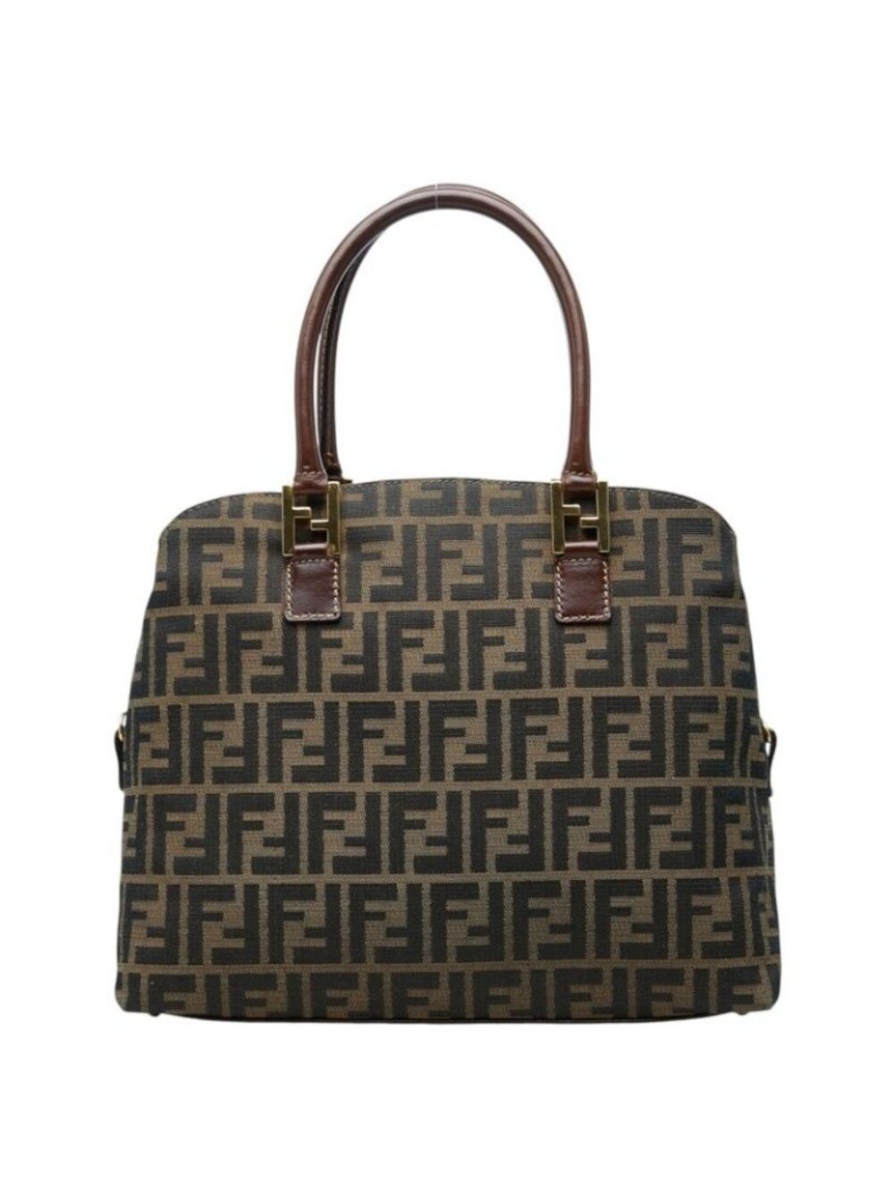 Fendi Zucca Handbag Brown Canvas Leather